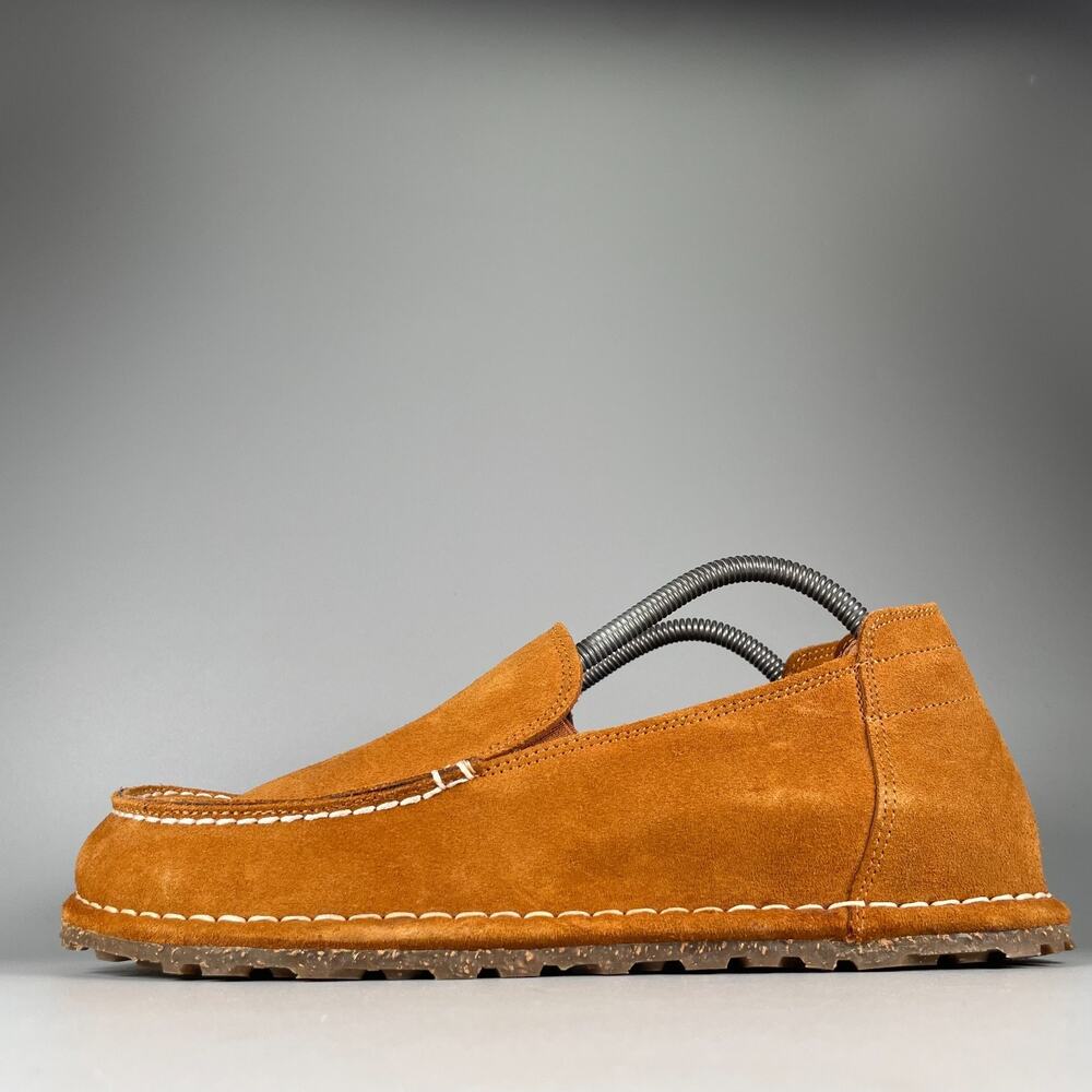 Birkenstock Utti Men's Size 9 Brown Suede Slip On Moc Toe Loafer Casual Shoe EUC